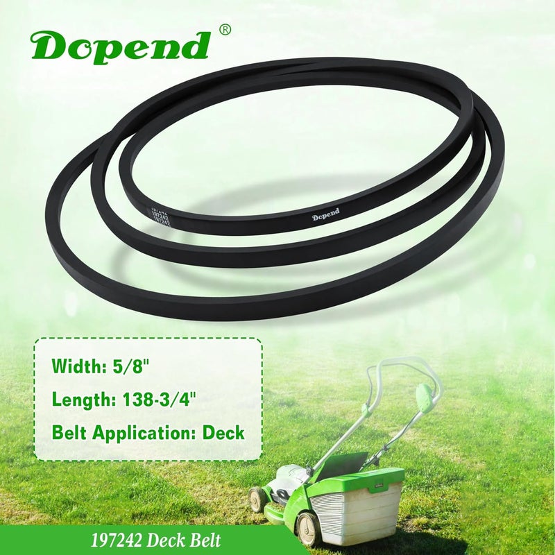Dopend 532197242 197242 Deck Belt 5/8'' x 138-3/4'' for Husqvarna 48 inch Deck Belt YTH2348, YTH24V28, Craftsman, AYP Riding Lawn Mower, Replaces 532197242 Husqvarna Deck Drive Belt 593773401 - Image 4